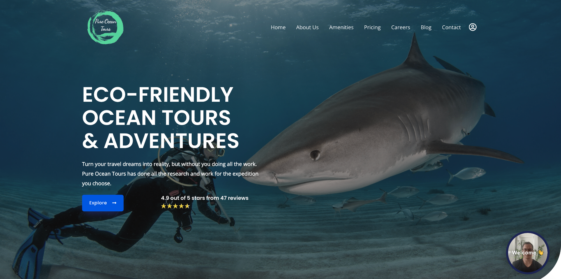 Premium travel site redesign by Webtec — Pure Ocean Tours